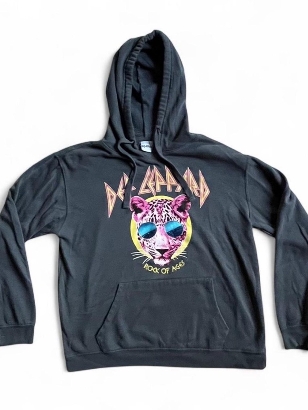 Def Leppard Gray Hoodie with Leopard Graphic
